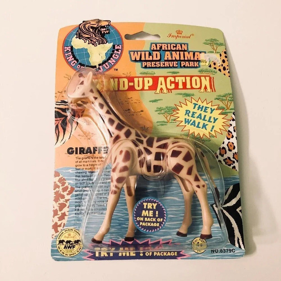 Vtg 1993 Imperial Wild Animal Giraffe Wind Up Action Toy - Picture 14 of 14